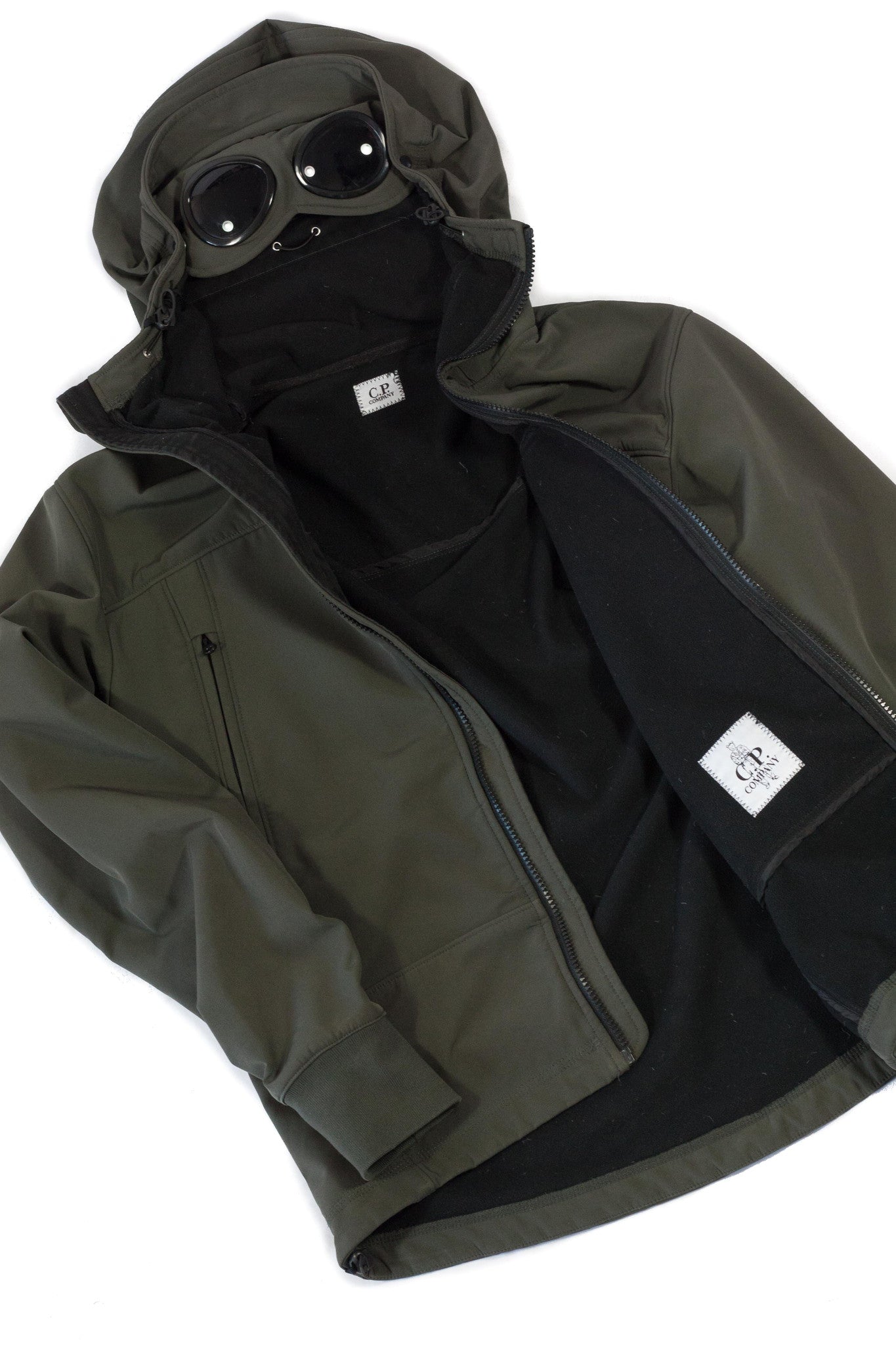 Cp company softshell on sale goggle jacket black