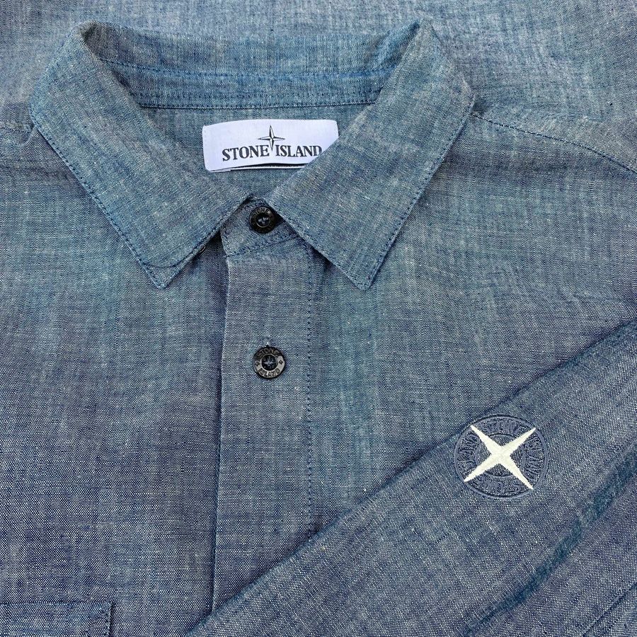 Stone island chambray denim on sale shirt