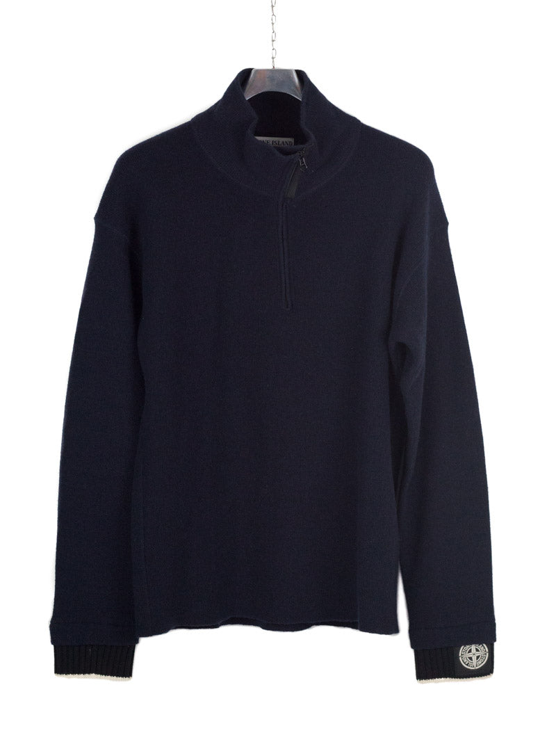 Stone Island AW 2004 Asymmetric Half Zip Knit - L/XL